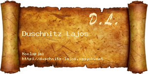 Duschnitz Lajos névjegykártya